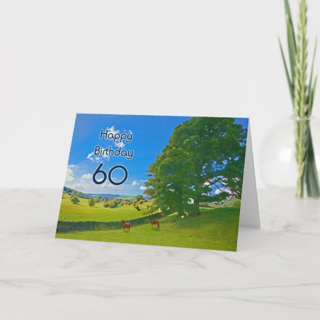 Pastorlandskapsplanering 60:e födelsedagskort kort (Framsida)