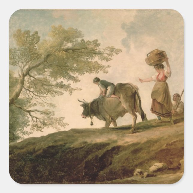 Pastorn Fyrkantigt Klistermärke (Framsida)