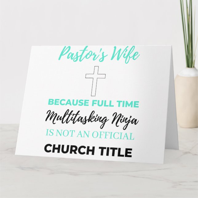 Pastorns fru För att fulltid multitasking bl Kort (Framsida)