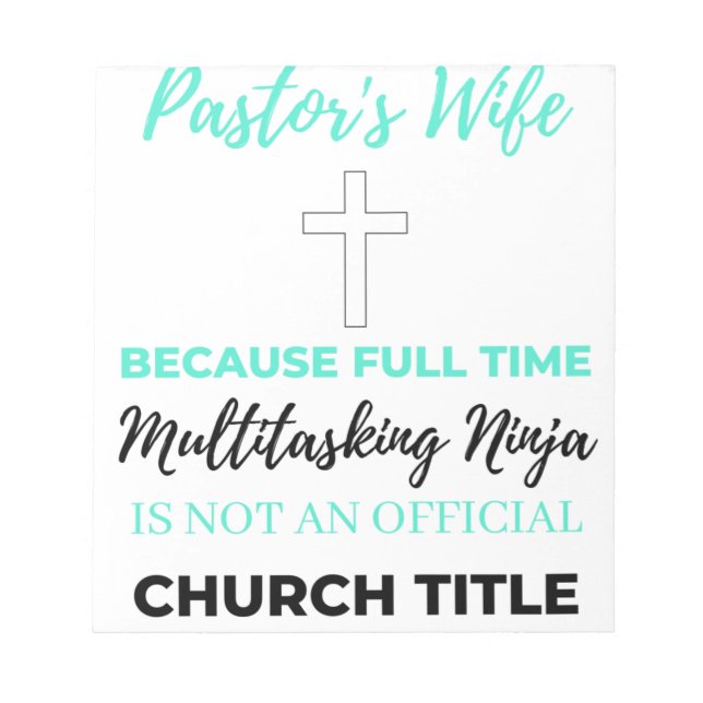 Pastorns hustru eftersom Fullt Time Multitasking b Anteckningsblock (Framsida)