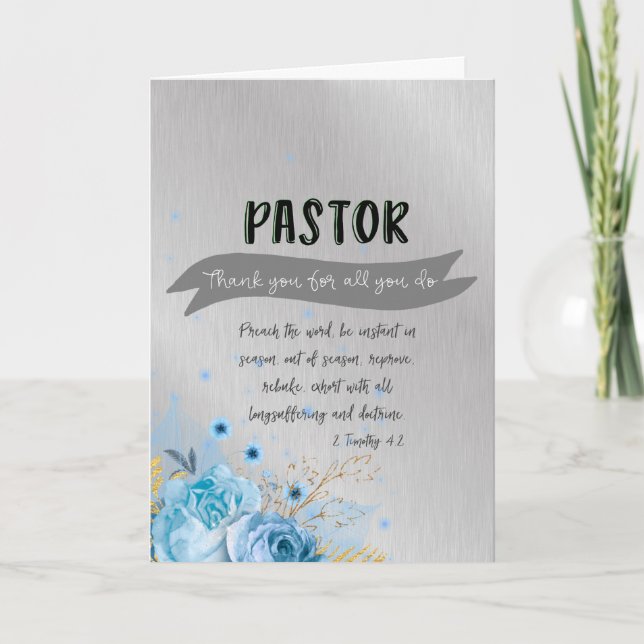 Pastorns uppskattning med Bibelverse Kort (Framsida)