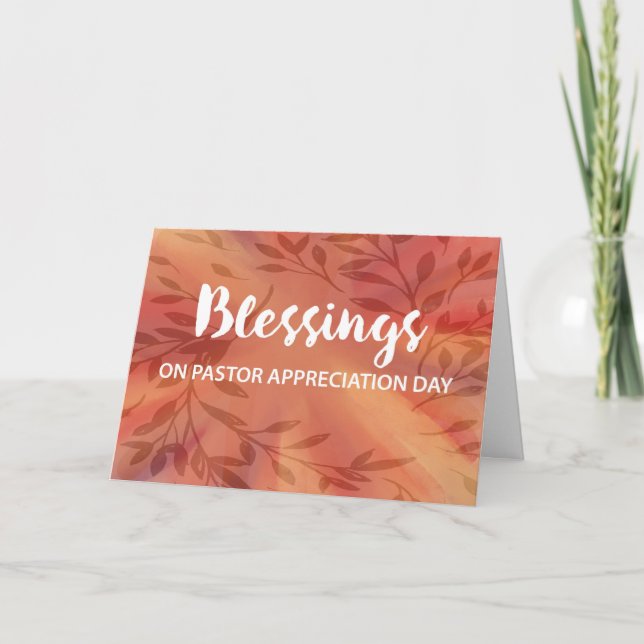 Pastorns uppskattningsdag Blessings Leafy Grenar Kort (Framsida)