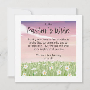 Pastors fru uppskattning kort