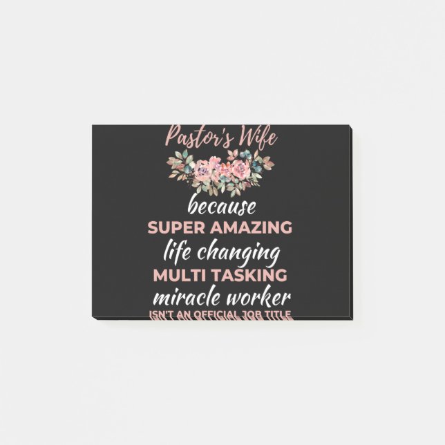 Pastor's Wife Because Super Amazing Life Changing Post-it Block (Framsida)