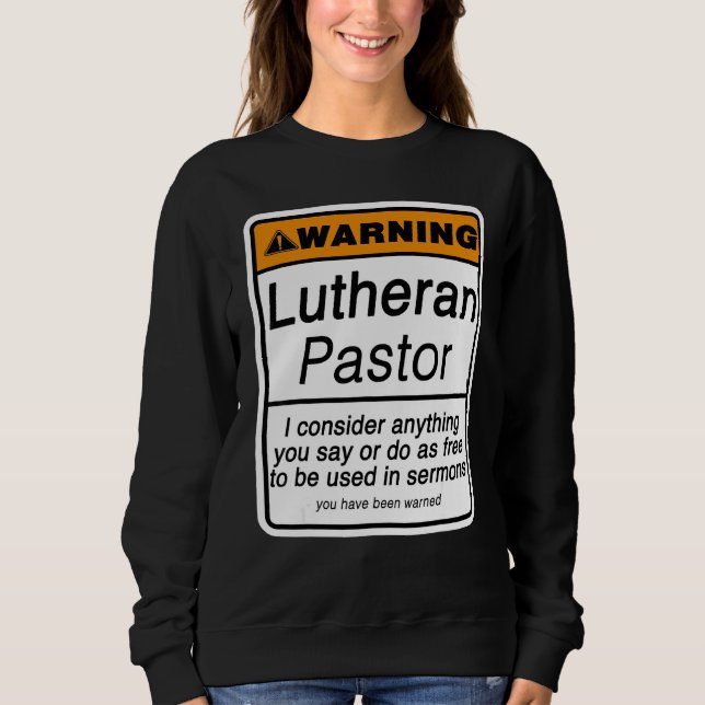 Pastorvarning för uppskattning av luthersk präster t shirt (Framsida)