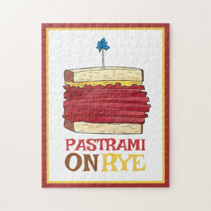 Pastrami på Rye NYC Kosher Jewish Deli Sandwich Pussel