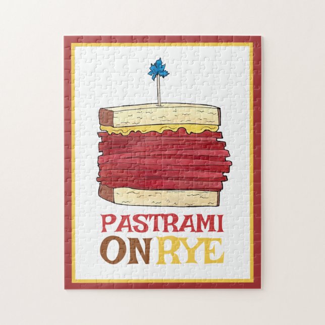 Pastrami på Rye NYC Kosher Jewish Deli Sandwich Pussel (Vertikal)