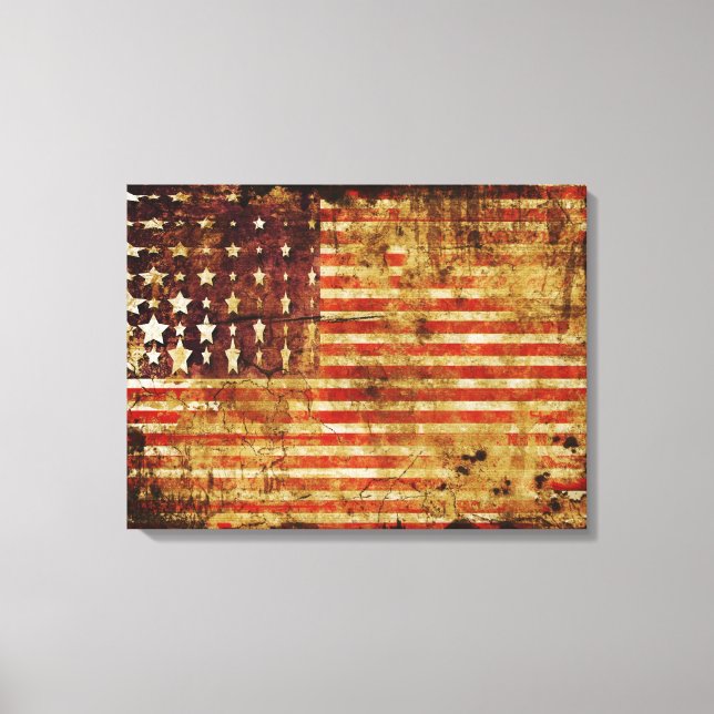 Påstressad amerikansk Flagga Canvas Wrap (Framsida)