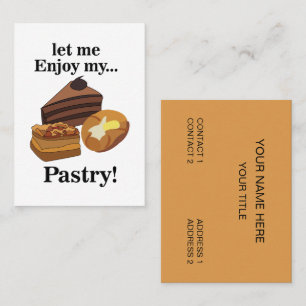 Pastries Dessert Bakery Pastry Chef Visitkort