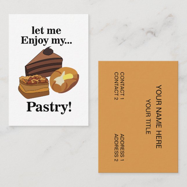 Pastries Dessert Bakery Pastry Chef Visitkort (Fram/baksida)
