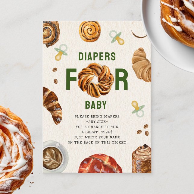 Pastries + Nappar Baby Shower Diaper Raffle Tilläggskort (Skapare uppladdad)