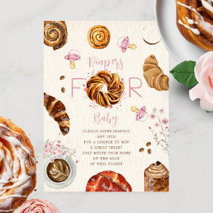 Pastries Nappar Girl Baby Shower Raffle Tilläggskort