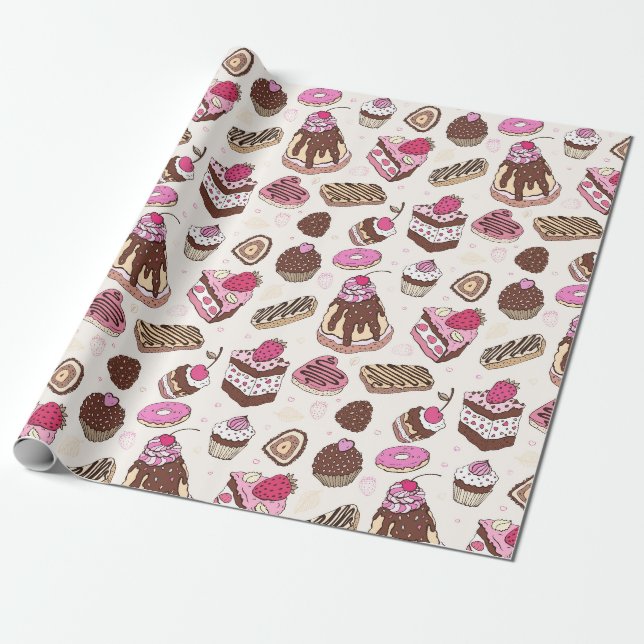 Pastries Svällning Papper Presentpapper (Utrullad)