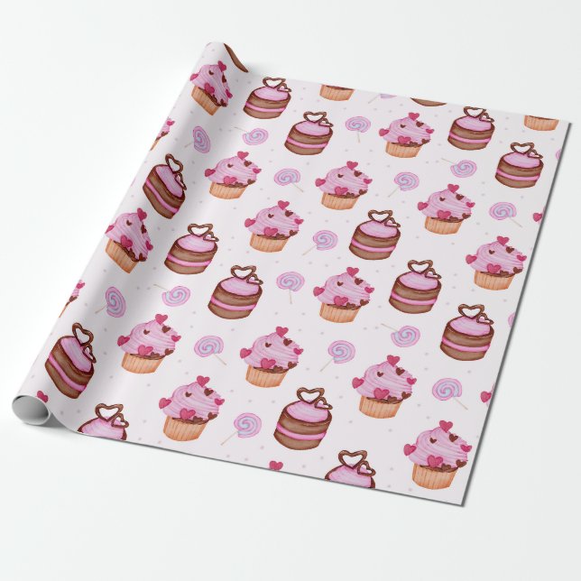 Pastries Wrapping Paper Presentpapper (Utrullad)