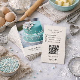 Pastry Chef Bakery Photo QR Code Visitkort
