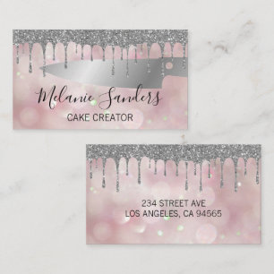 Pastry Knivar Bokeh Glitter Background Visitkort