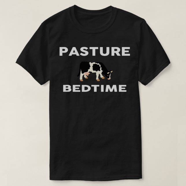 Pasture Bedtime Cow Pajamas PJ Farmer Rancher T Shirt (Design framsida)