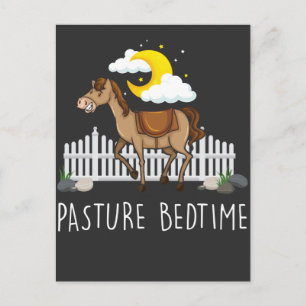 Pasture Bedtime Kids Bra Night Horse Farm Animal Vykort