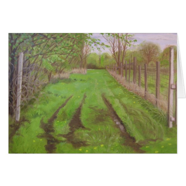 "Pasture Lane" Hälsningskort (Framsidan Horizontal)