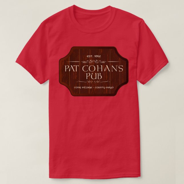 Pat Cohans Pub från Quiet Man som stirrar John Wa T Shirt (Design framsida)