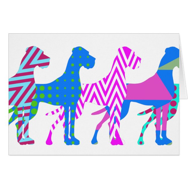 Pat Great dane Hälsningskort (Framsidan Horizontal)