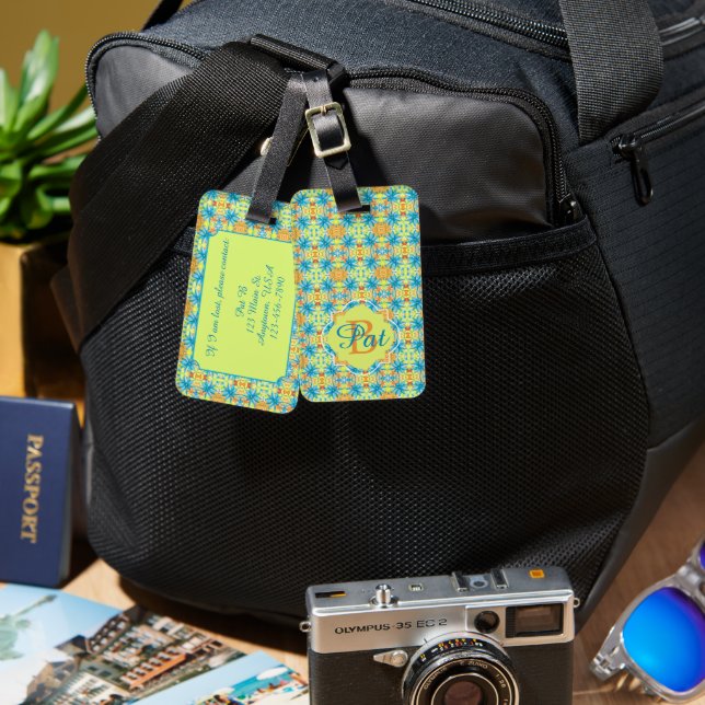 Pat Mosaic Luggage Tag Bagagebricka (Fram & Baksida)