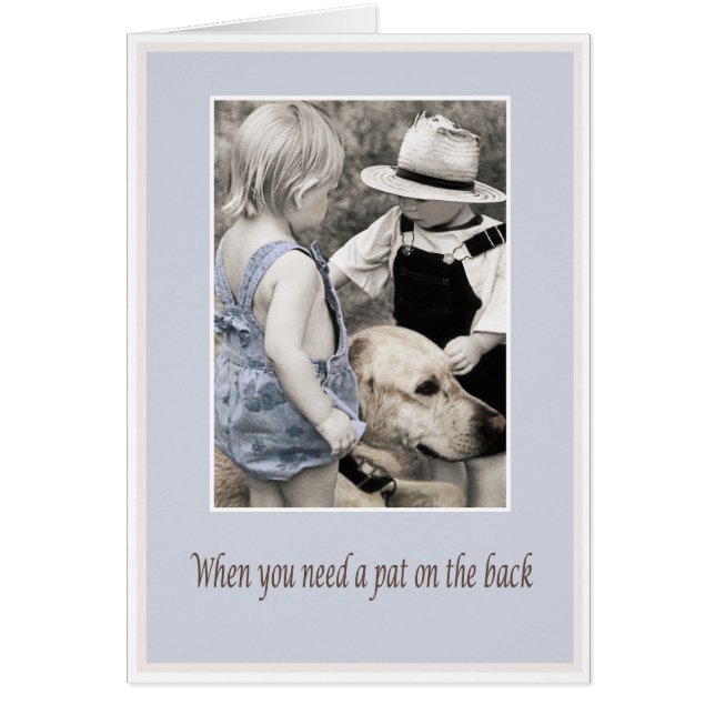 Pat på baksidan hälsningskort (Framsidan)