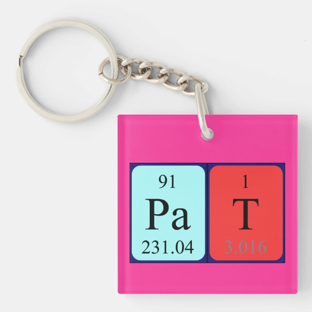 Pat Periodisk nyckelring bord namn (Framsidan)