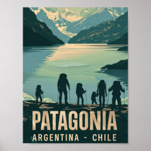 Patagonia Argentina Chili Vintage resor Ställe Poster