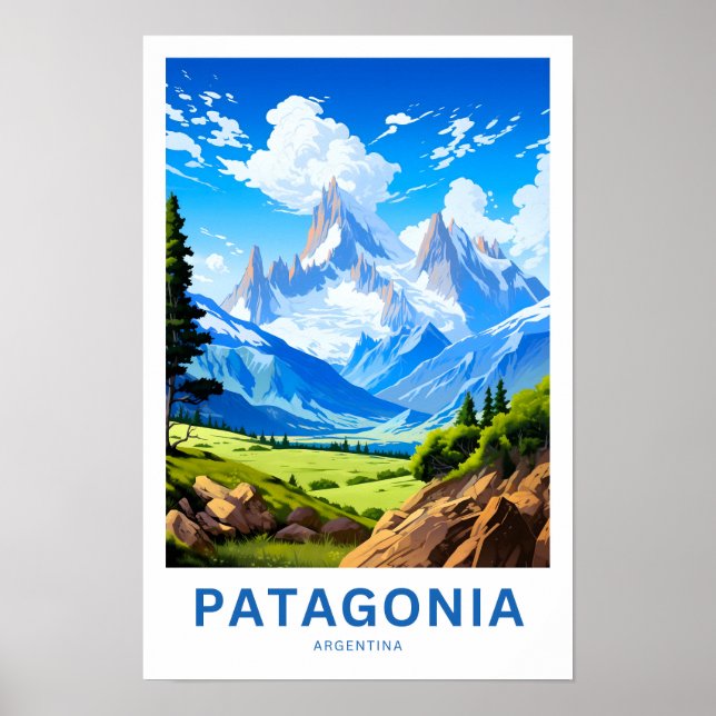 Patagonia Argentina Travel Print Poster (Framsidan)