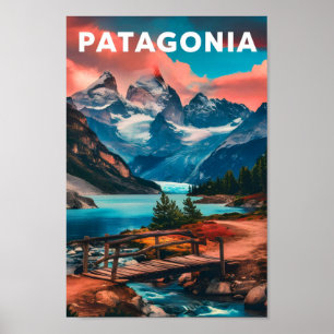 Patagonia Argentinas Berömd Travel Ställe Poster