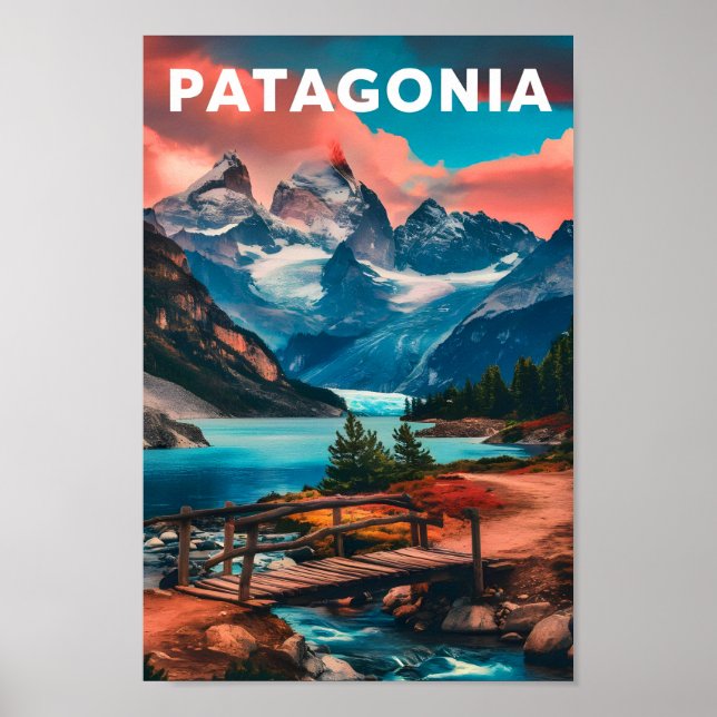 Patagonia Argentinas Berömd Travel Ställe Poster (Framsidan)