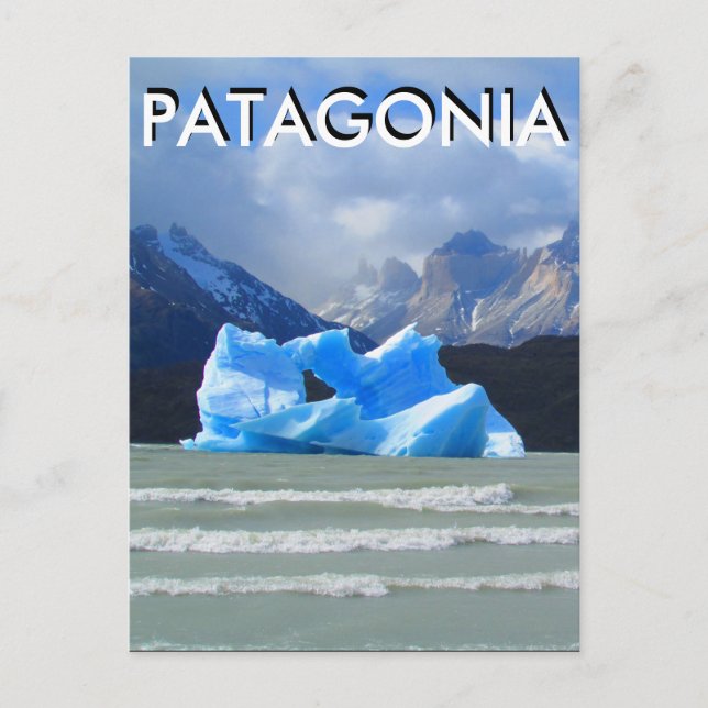 patagonia isberg grå vykort (Framsida)