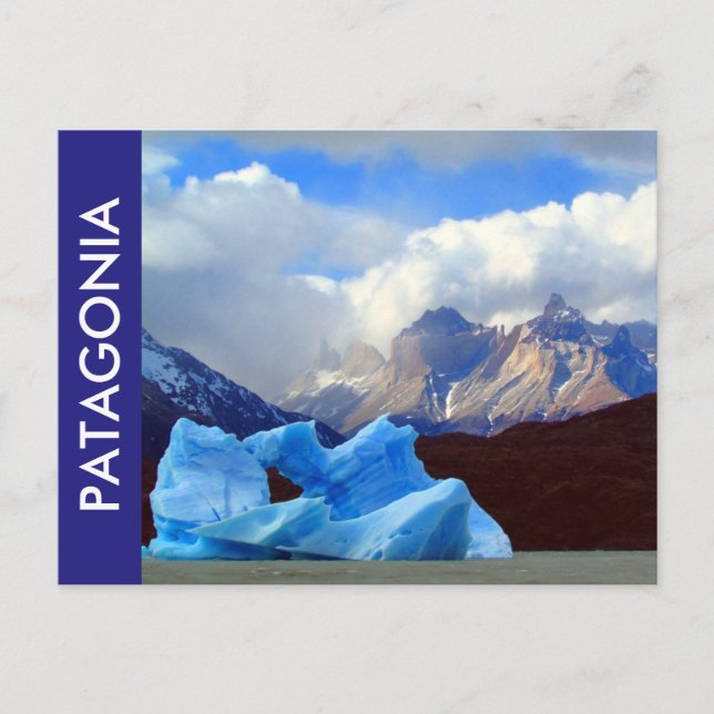 Patagonia lago grått vykort (Framsida)