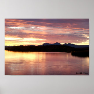Patagonia Sjö Sunset 1 Poster