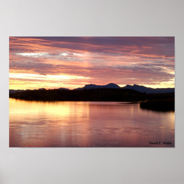 Patagonia Sjö Sunset 1 Poster (Framsidan)