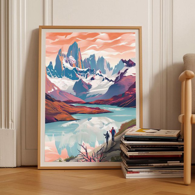 Patagonia Tryck Chile Illustration Chile Resa (Skapare uppladdad)