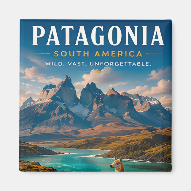 🏔️ Patagonia Vild Bergslandskap Heminredning  Magnet (Framsidan)