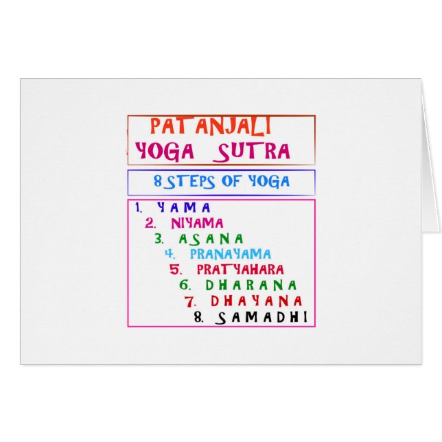 PATANJALI-YogaSutra sammanställning listar Hälsningskort (Framsidan Horizontal)