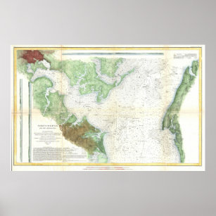 Patapsco River and Chesapeake Bay Karta (1857) Poster