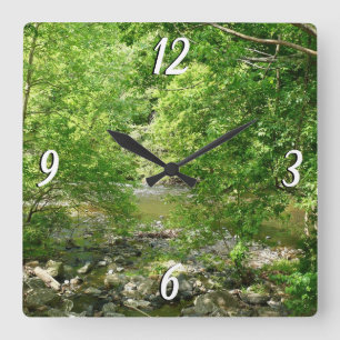 Patapsco River View Maryland Natature Photogratogr Fyrkantig Klocka