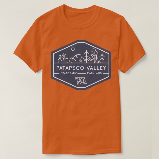 Patapsco Valley State Park Blue Badge T Shirt (Design framsida)