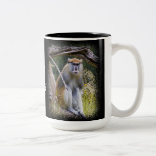 Patas Monkey på Black Två-Tonad Mugg