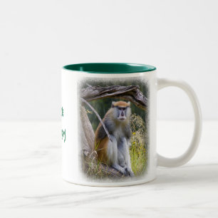 Patas Monkey på White Två-Tonad Mugg