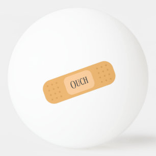 Patch bandaid plaster, uppåt från lustiga bordtenn pingisboll