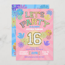 Patch Brev Födelsedagsfest Retro Preppy Hippie