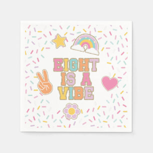 Patch Preppy åtta är en vibe 8:e födelsedag Pappersservett