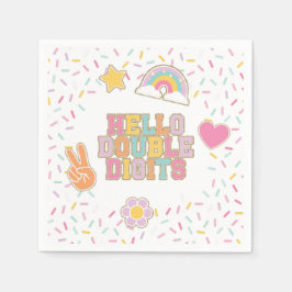 Patch Preppy Hej Dubbla Digits 10:e födelsedagen Pappersservett