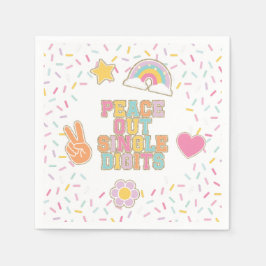 Patch Preppy Peace Out Single Digits 10:e födelsed Pappersservett