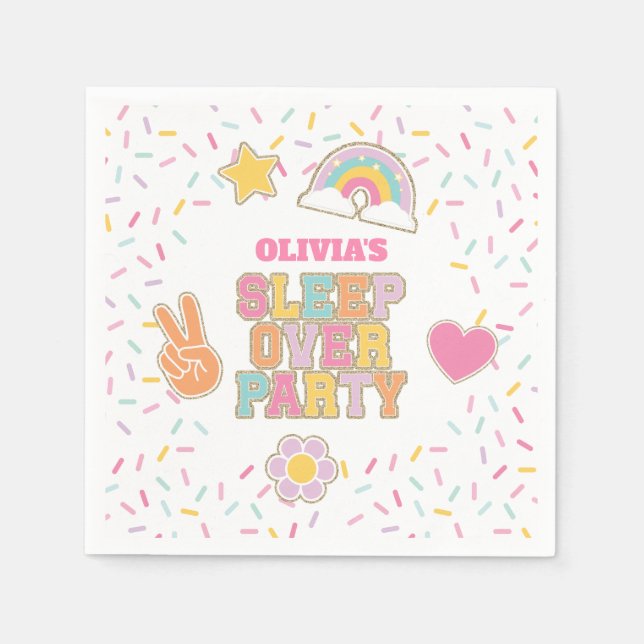 Patch Preppy Pyjamas Birthday Pappersservett (Framsidan)